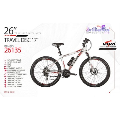دوچرخه کوهستان ویوا مدل تراول کد 26135 سایز 26 - VIVA TRAVEL DISK17- 2019 colection